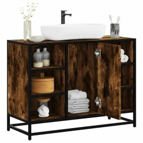 Armario lavabo baño madera ingeniería roble ahumado 80x33x60 cm de , Muebles de baño - Ref: Foro24-849291, Precio: 73,52 €, D...
