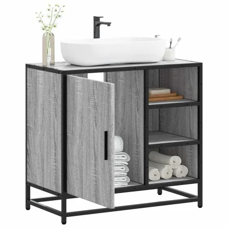 Mueble lavabo baño madera contrachapada sonoma gris 65x33x60 cm de , Muebles de baño - Ref: Foro24-849287, Precio: 76,99 €, D...