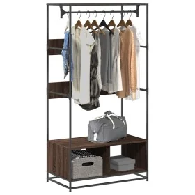Armario de madera de ingeniería marrón roble 90x50x180 cm de , Organizadores de vestidores y perchas de barra - Ref: Foro24-8...