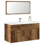 Mueble de baño con espejo de madera antigua madera ingeniería de , Muebles de baño - Ref: Foro24-856381, Precio: 91,16 €, Des...
