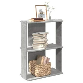 Librería de 3 niveles madera gris hormigón 60x30x80 cm de , Librerías y estanterías - Ref: Foro24-860259, Precio: 37,63 €, De...
