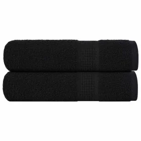 Toallas de baño 2 uds negro 100x150 cm 360 gsm 100% algodón de , Toallas - Ref: Foro24-136956, Precio: 31,45 €, Descuento: %