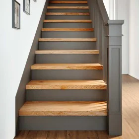 Peldaños de escalera 2 uds madera maciza roble marrón claro de , Alfombrillas para escalones - Ref: Foro24-3283784, Precio: 8...