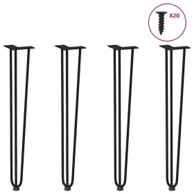 Patas de mesa tipo horquilla 4 uds acero macizo negro 72 cm by , Table legs - Ref: Foro24-4012444, Price: 58,69 €, Discount: %