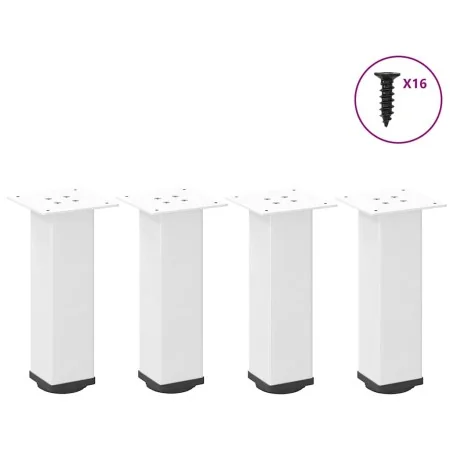 Patas para mesa de centro 4 uds acero blanco 42-44 cm de , Patas para mesas - Ref: Foro24-4012465, Precio: 67,02 €, Descuento: %