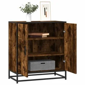 Aparador madera ingeniería y metal roble ahumado 68x35x76 cm by , Sideboards - Ref: Foro24-848966, Price: 80,73 €, Discount: %