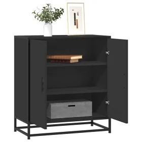 Aparador de madera de ingeniería y metal negro 68x35x76 cm by , Sideboards - Ref: Foro24-848964, Price: 91,86 €, Discount: %