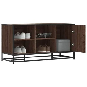 Banco zapatero madera de ingeniería roble marrón 100x40x53,5 cm by , Benches for halls and storage - Ref: Foro24-849218, Pric...