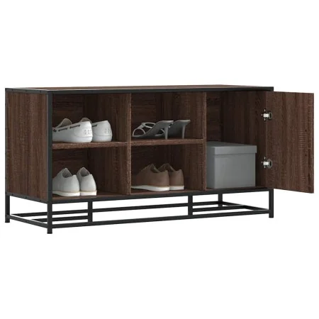 Banco zapatero madera de ingeniería roble marrón 100x40x53,5 cm de , Bancos para recibidores y almacenamiento - Ref: Foro24-8...