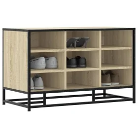 Banco zapatero madera de ingeniería roble sonoma 84x40x53,5 cm by , Benches for halls and storage - Ref: Foro24-849230, Price...