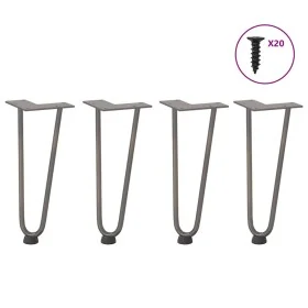 Patas mesa tipo horquilla 4 uds acero macizo acero natural 30cm de , Patas para mesas - Ref: Foro24-4012419, Precio: 38,34 €,...
