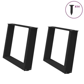 Patas de mesa de centro forma U 2uds acero negro 60x(42-43) cm de , Patas para mesas - Ref: Foro24-4012768, Precio: 74,02 €, ...