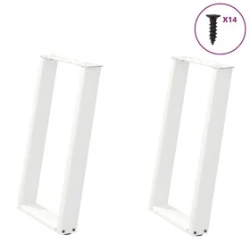 Patas para mesa de comedor en forma de U 2 uds acero blanco de , Patas para mesas - Ref: Foro24-4012789, Precio: 96,67 €, Des...