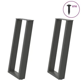 Patas mesa consola forma U 2 uds acero antracita 38x(72-73) cm de , Patas para mesas - Ref: Foro24-4012782, Precio: 71,84 €, ...