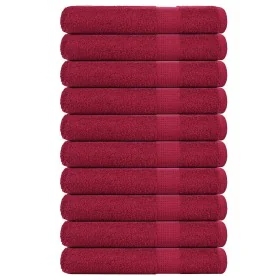 Toallas 10 uds 100% algodón burdeos 100x200 cm 600 gsm de , Toallas - Ref: Foro24-136748, Precio: 129,99 €, Descuento: %