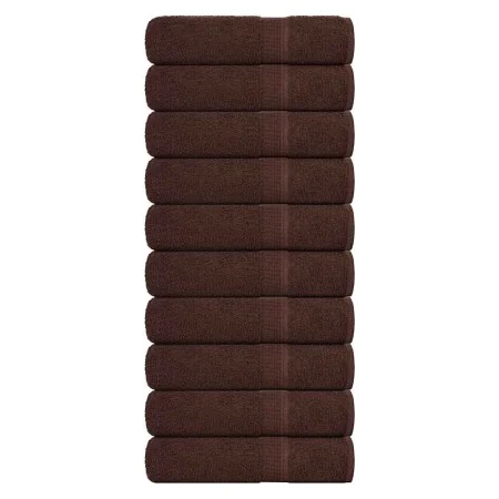 Toallas de mano 10 uds 100% algodón marrón 50x100 cm 360 gsm de , Toallas - Ref: Foro24-136760, Precio: 51,47 €, Descuento: %