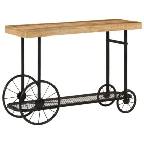 Mesa consola madera maciza de mango y hierro 112x36x76 cm de , Mesas auxiliares - Ref: Foro24-353332, Precio: 172,13 €, Descu...