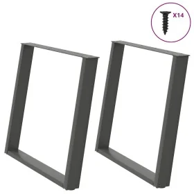 Patas para mesa comedor forma U 2uds antracita 100x(72-73) cm by , Table legs - Ref: Foro24-4012806, Price: 107,58 €, Discoun...