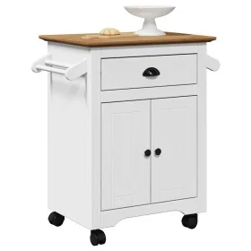 Carrito de cocina BODO blanco y marrón 72x45x80 cm de , Carros de cocina y comedor - Ref: Foro24-4016876, Precio: 138,21 €, D...