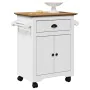 Carrito de cocina BODO blanco y marrón 72x45x80 cm von , Küchen- und Speisewagen - Ref: Foro24-4016876, Preis: 138,21 €, Raba...