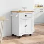 Carrito de cocina BODO blanco y marrón 72x45x80 cm von , Küchen- und Speisewagen - Ref: Foro24-4016876, Preis: 138,21 €, Raba...
