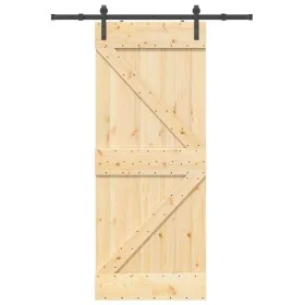 Puerta corredera con herrajes madera maciza de pino 85x210 cm von , Türen - Ref: Foro24-3332605, Preis: 190,35 €, Rabatt: %
