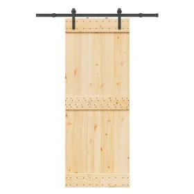 Puerta corredera con herrajes madera maciza de pino 80x210 cm von , Türen - Ref: Foro24-3332653, Preis: 174,70 €, Rabatt: %