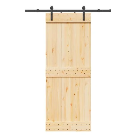 Puerta corredera con herrajes madera maciza de pino 80x210 cm by , Doors - Ref: Foro24-3332653, Price: 174,70 €, Discount: %