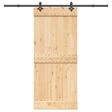 Puerta corredera con herrajes madera maciza de pino 90x210 cm von , Türen - Ref: Foro24-3332685, Preis: 201,38 €, Rabatt: %