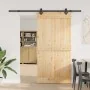 Puerta corredera con herrajes madera maciza de pino 100x210 cm de , Puertas - Ref: Foro24-3332687, Precio: 233,59 €, Descuent...