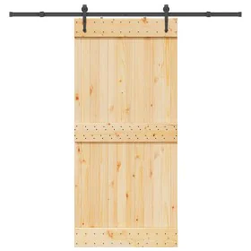 Puerta corredera con herrajes madera maciza de pino 95x210 cm von , Türen - Ref: Foro24-3332698, Preis: 197,21 €, Rabatt: %