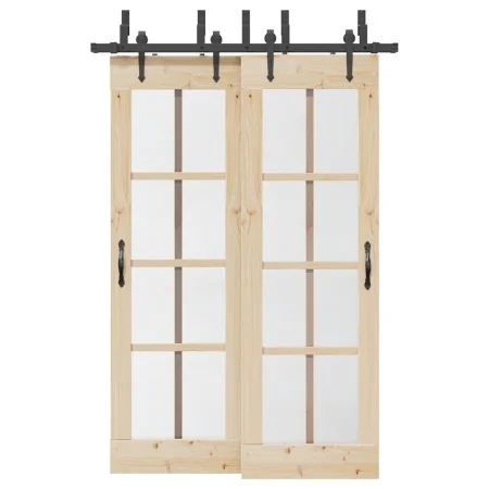 Kit de herrajes para puertas correderas acero negro 152,5 cm by , Door items - Ref: Foro24-3295725, Price: 139,89 €, Discount: %