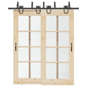 Kit de herrajes para puertas correderas acero negro 200 cm by , Door items - Ref: Foro24-3295738, Price: 109,35 €, Discount: %