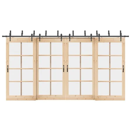 Kit de herrajes para puertas correderas acero negro 427 cm by , Door items - Ref: Foro24-3295746, Price: 315,21 €, Discount: %