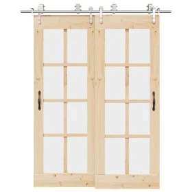 Kit de herrajes para puerta corredera 183 cm acero plateado by , Door items - Ref: Foro24-3295765, Price: 206,47 €, Discount: %