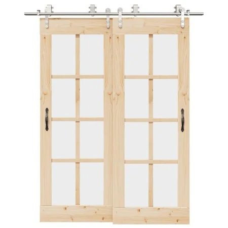Kit de herrajes para puerta corredera 183 cm acero plateado by , Door items - Ref: Foro24-3295765, Price: 206,47 €, Discount: %