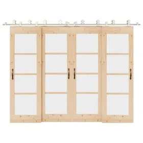 Kit de herrajes para puerta corredera 366 cm acero plateado by , Door items - Ref: Foro24-3295767, Price: 494,33 €, Discount: %