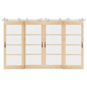 Kit de herrajes para puerta corredera 366 cm acero plateado by , Door items - Ref: Foro24-3295771, Price: 351,96 €, Discount: %