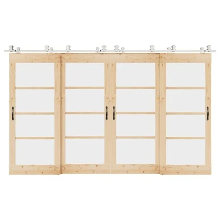 Kit de herrajes para puerta corredera 366 cm acero plateado by , Door items - Ref: Foro24-3295771, Price: 351,96 €, Discount: %