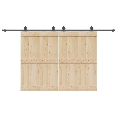 Kit de herrajes para puertas correderas acero negro 400 cm by , Door items - Ref: Foro24-3295800, Price: 123,98 €, Discount: %