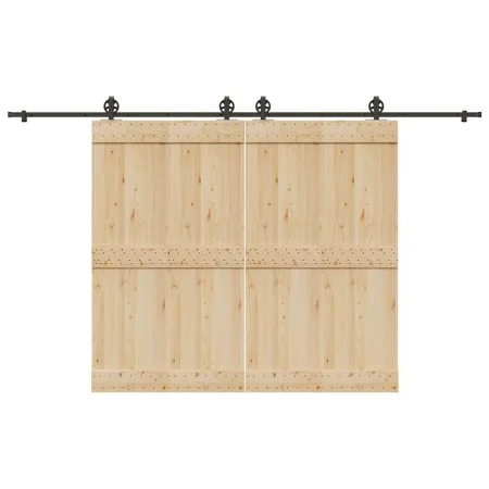 Kit de herrajes para puertas correderas acero negro 366 cm by , Door items - Ref: Foro24-3295799, Price: 96,74 €, Discount: %