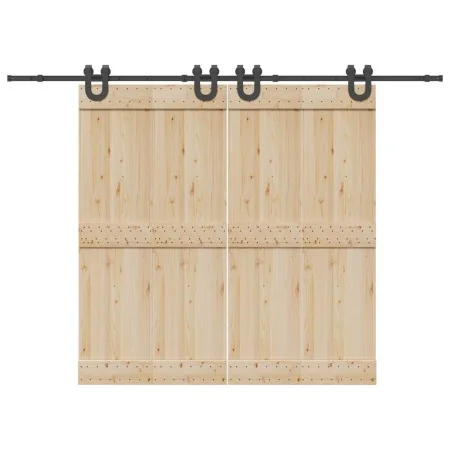 Kit de herrajes para puertas correderas acero negro 400 cm by , Door items - Ref: Foro24-3295790, Price: 102,03 €, Discount: %
