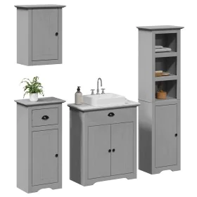 Juego de muebles de baño BODO 4 pzas madera maciza pino gris de , Muebles de baño - Ref: Foro24-3307652, Precio: 352,03 €, De...