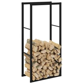 Leñero de acero negro 55x30x116 cm de , Bolsas y soportes de leña - Ref: Foro24-4018465, Precio: 33,38 €, Descuento: %
