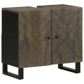 Mueble para lavabo de madera maciza de mango negro 62x33x58 cm de , Muebles de baño - Ref: Foro24-4017703, Precio: 91,79 €, D...