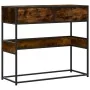 Mesa consola de madera de ingeniería roble ahumado 90x35x80 cm by , Side tables - Ref: Foro24-849176, Price: 78,42 €, Discoun...