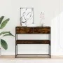 Mesa consola de madera de ingeniería roble ahumado 90x35x80 cm by , Side tables - Ref: Foro24-849176, Price: 78,42 €, Discoun...
