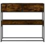 Mesa consola de madera de ingeniería roble ahumado 90x35x80 cm by , Side tables - Ref: Foro24-849176, Price: 78,42 €, Discoun...