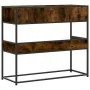 Mesa consola de madera de ingeniería roble ahumado 90x35x80 cm by , Side tables - Ref: Foro24-849176, Price: 78,42 €, Discoun...