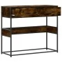 Mesa consola de madera de ingeniería roble ahumado 90x35x80 cm by , Side tables - Ref: Foro24-849176, Price: 78,42 €, Discoun...